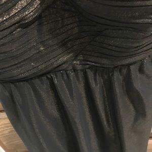 Black and gold strapless dress